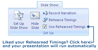 Use Rehearsed Timings check box