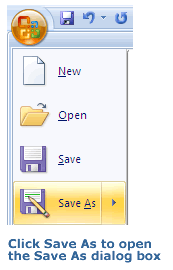 Selecting the Save as Web page command
